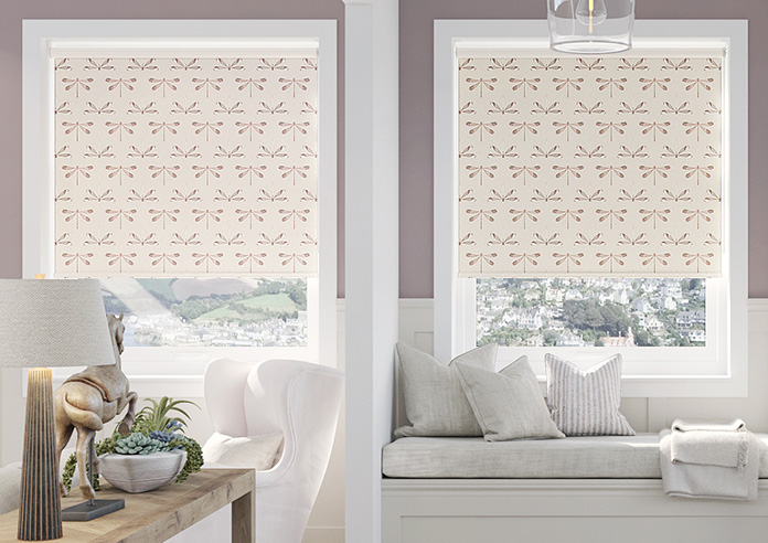 Dragonfly Print, Estate Pink - Twist&Fit Roller Blind - Image 3